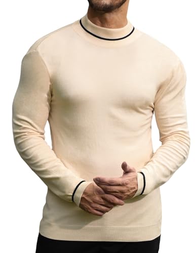 OYOZONE Men's Turtleneck Sweater - Slim Fit Turtle Neck Long